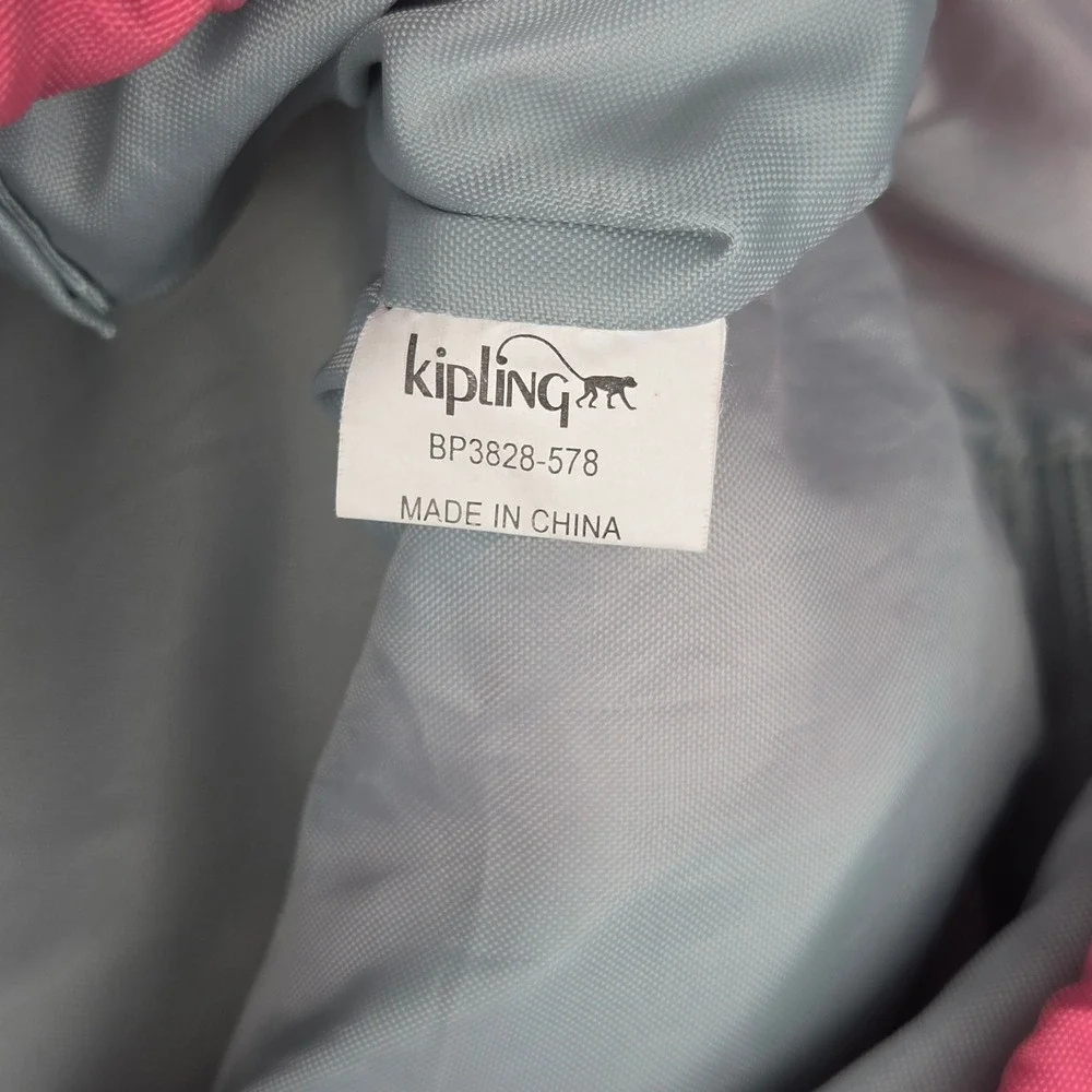 Kipling Backpack Small Pink Nylon Y2K Barbiecore Monkey Gladys